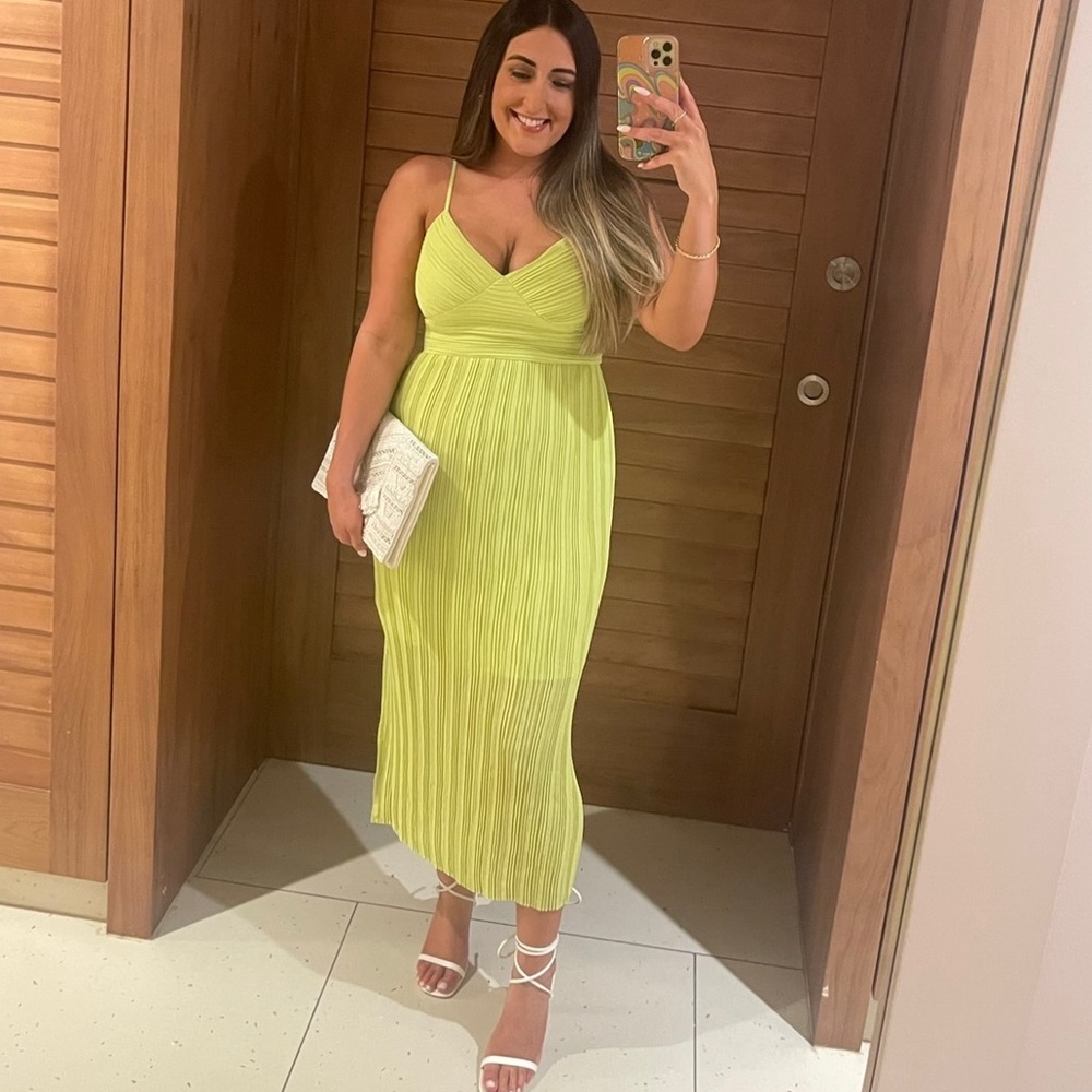 Banana Republic Neon Pleated Dress